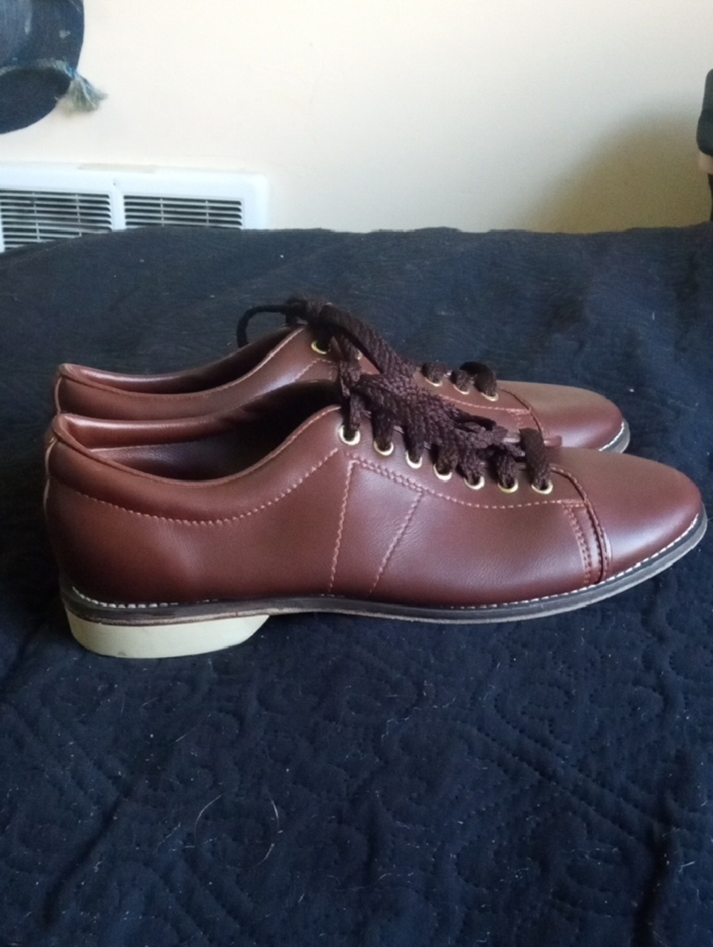 Vintage Faux Leather Brown Bowling Shoes Women's 9